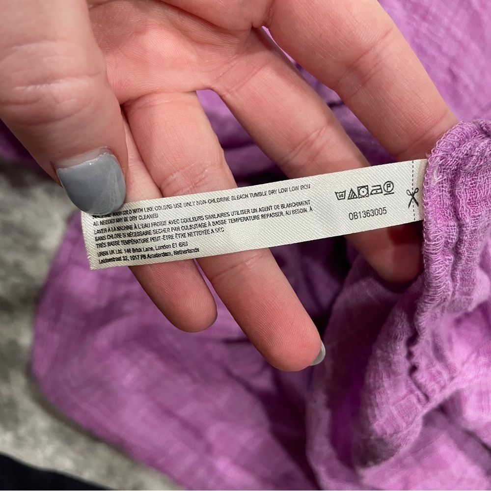 Free People Purple Plaid Button Down Long Sleeve - Picture 9 of 11